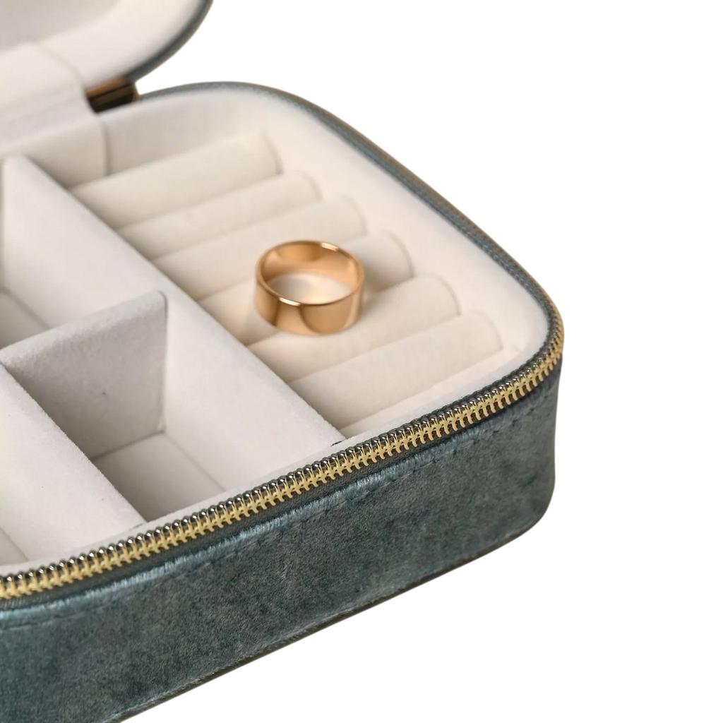 Sophia Classic Velvet Jewellery Box - Blue