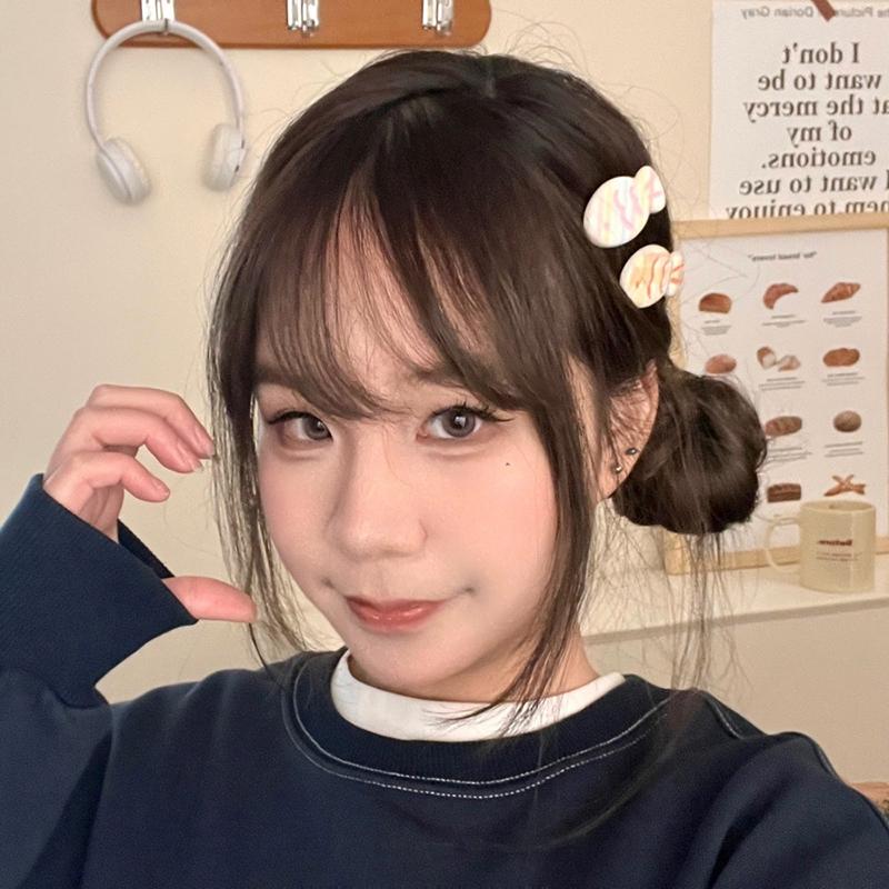 3Pcs/Set Hair Diy Accessories Dopamine Colorful Seabream Braised Series Hair Clip Sweet Girl Side Bang Hairpin