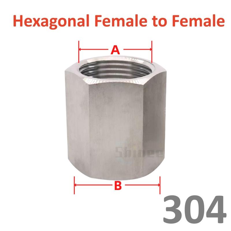 Conexão de encanamento 1/8” 1/4" 3/8" 1/2" 3/4" Aço Inoxidável 304 Rosca Macho Fêmea Redutor Adaptador de Tubo de Água Britânico