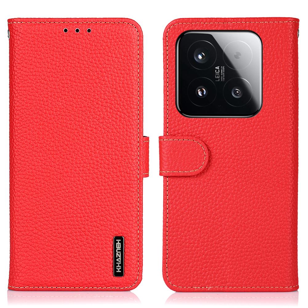 

KHAZNEH For Xiaomi 15T Case Genuine Cow Leather Flip Phone Cover