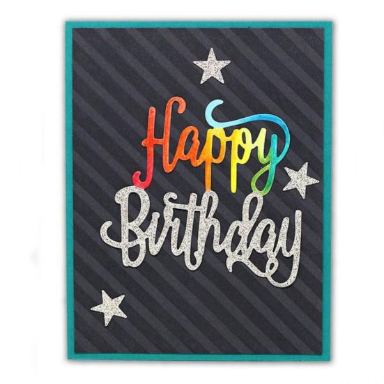 Happy Birthday Frame Cutting Die Scrapbooking Photo Album Embossing DIY Tool