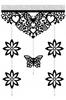 D91 Modern Curtain BUTTERFLIES AND FLOWERS SCREEN with Openwork Hangers GLAMOUR 60x90