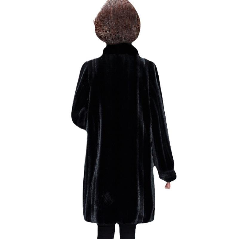 Winter imitation fur coat women's medium and long coat years old 0 wide too much clothes thick winter clothes