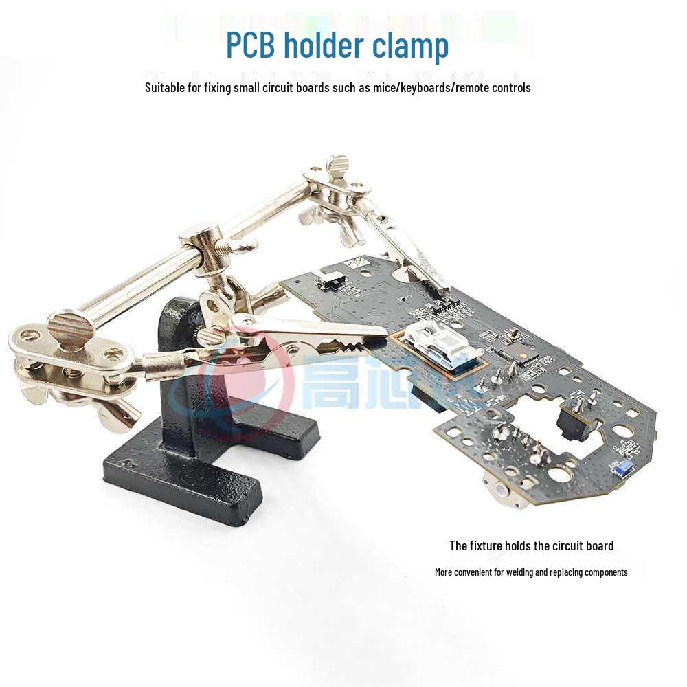 Compact Circuit Repair Kit: Circuit Board Holder & Soldering Stand with Clips, Magnifying Glass for Mouse, Keyboard, Phone Repair
