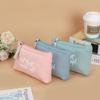 Solid Color Letter Makeup Bag  Waterproof  Portable Cosmetics Pouch Storage