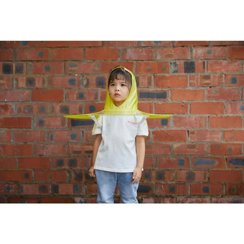 Yellow Duck Flying Saucer Children's Raincoat Cartoon Baby Umbrella Children's Rain Shoes Set Poncho One-piece Student Umbrella