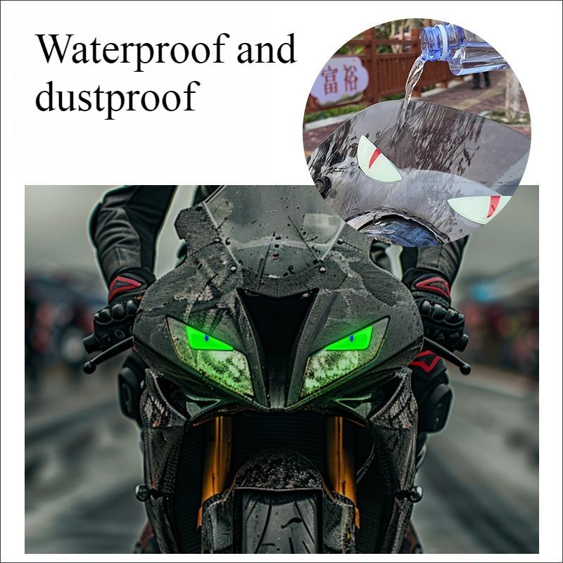 Car and Motorcycle Modified Luminous Devil Eyes 3D Sticker Electric Car 3D Decorative Front Decal