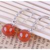 Cercei pentru femei 925 Silver Gold Plated Red Pendant Earrings 2cm Simple Fashion Gift