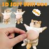 3D Shiba Inu Hunde-Bauchaufkleber - Niedlicher Welpe in orangefarbener Kleidung mit zartrosa Hintergrund, selbstklebend aus Silikon
