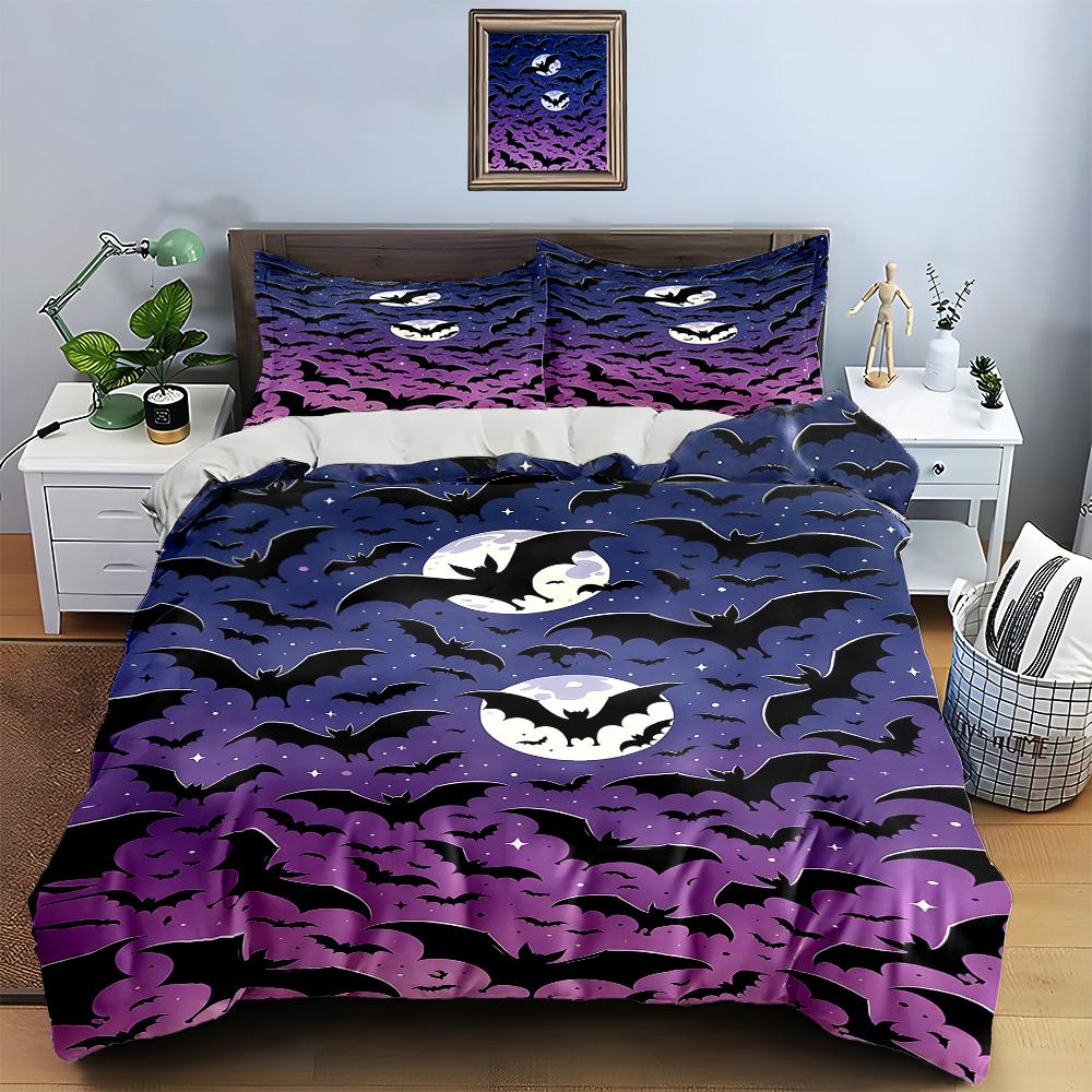 Flying bats silhouette. Bedding Duvet cover sets Duvet covers Pillowcases gifts (1 * Duvet Cover 2 * Pillowcases, without duvet insert)