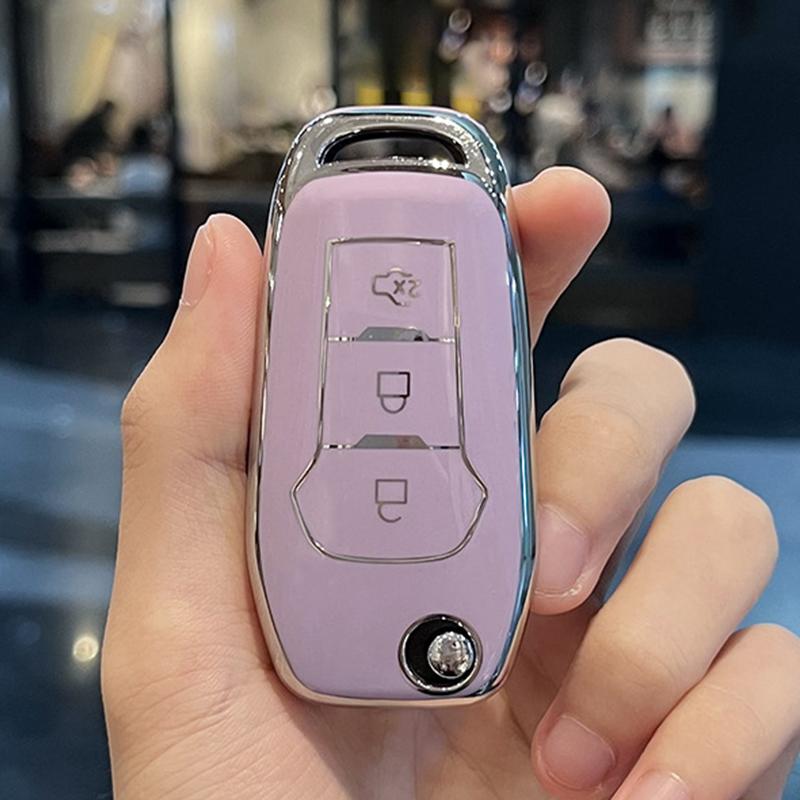 

Чехол для дистанционного ключа из ТПУ для Ford Figo 2017 Mondeo 5 Ecosport Fiesta Mk8 Everest Ranger Fusion Kuga Escort F150, защитный держатель для брелока фиолетовый