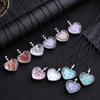 Natural Stone Bottle Necklace For Girls Creative Gift Broken Stone Jewelry Healing Crystal Stone Heart Pendant Love Glass Bottle