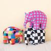 Anime Kleurrijk De Olifant Figuur Knuffel Schattige Cartoon Geruite Olifant Knuffels Speelgoed Kamerdecoratie Kinderen Cadeau