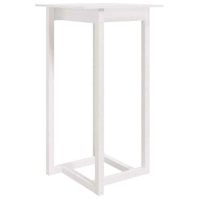 822178 vidaXL Table de bar Blanc 60x60x110 cm Bois massif de pin