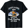 Just A Girl Who Loves Duck Hunting At Sea Cruise T-Shirt(1)