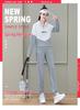 Women's Plus Size Color Block Zipper Suit: Stylish Spring/Autumn Casual Sportswear Two-Piece Set for Middle-Aged & Elderly