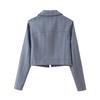 European-American French women's fashionable versatile zip-up blazer + trousers set