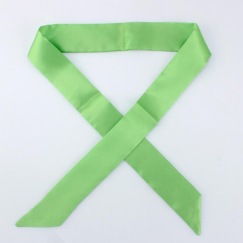 4x100cm Satin Silk Narrow Scarf Neckerchief Solid Neck Scarves Long Silk Thin Scarf Tie Black Bag Ribbon Headbands Choker