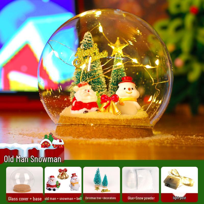 Handmade DIY Santa Claus Snow Globe Christmas Tree Ornament