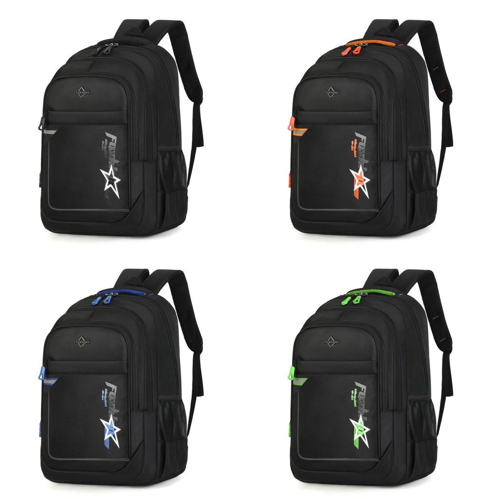 Unisex Casual Travel Backpack With Stripe Pattern For School And Commute