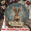 Happy Dayz Rabbit Metal Sign Vintage Farmhouse Wall Decor Rustic Tin Art for Home Living Room Bedroom Garage