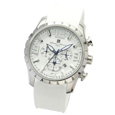 Watch Chronograph Business Analog Quartz White WHWH with Cross [Salvatore Marra] Men's