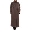 2025 Autumn/Winter Women's Wool Coat - Korean Hepburn Style with Stand-Up Collar