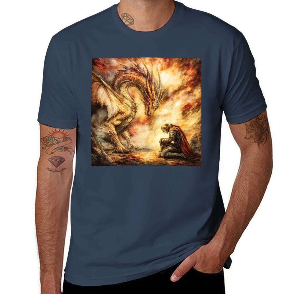 Dragon And Knight Devotion Tshirt Sporty Breathable Short Sleeve Tshirt