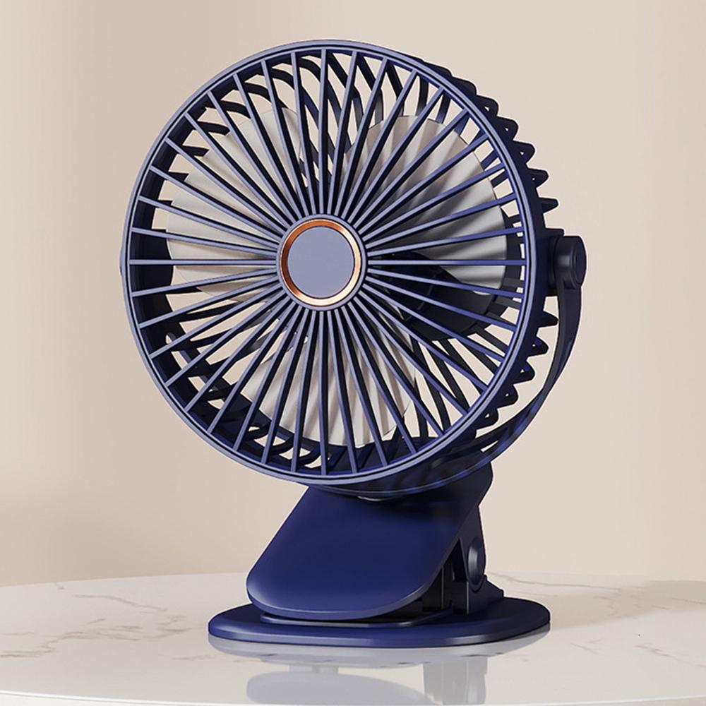 

Міні-вентилятор на кліпсі з регульованим кутом нахилу, 5 налаштувань швидкості, тихий настільний вентилятор з нічником Blue