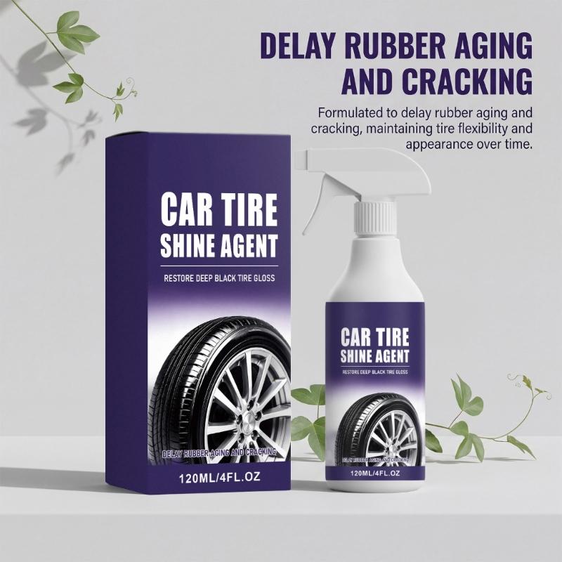 Long Lasting Tire Dressing Sprayed with Water Based Formula Quick Dry High Gloss UVB Protection for Car Motorcycle Tires