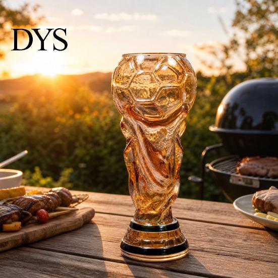 Party Beer Glass Trophy Glass, 480ml Football Cup, Champion Shaped Mug Soccer Gift for Lovers Large Capacity