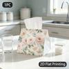 1pc Tissue Box, WATERCOLOR PASTEL FLORAL ROMANCE Pattern, 2D Flat Printing, Serves Multiple Purposes, Strong And Firm, Tissue Holder, for Countertop, 