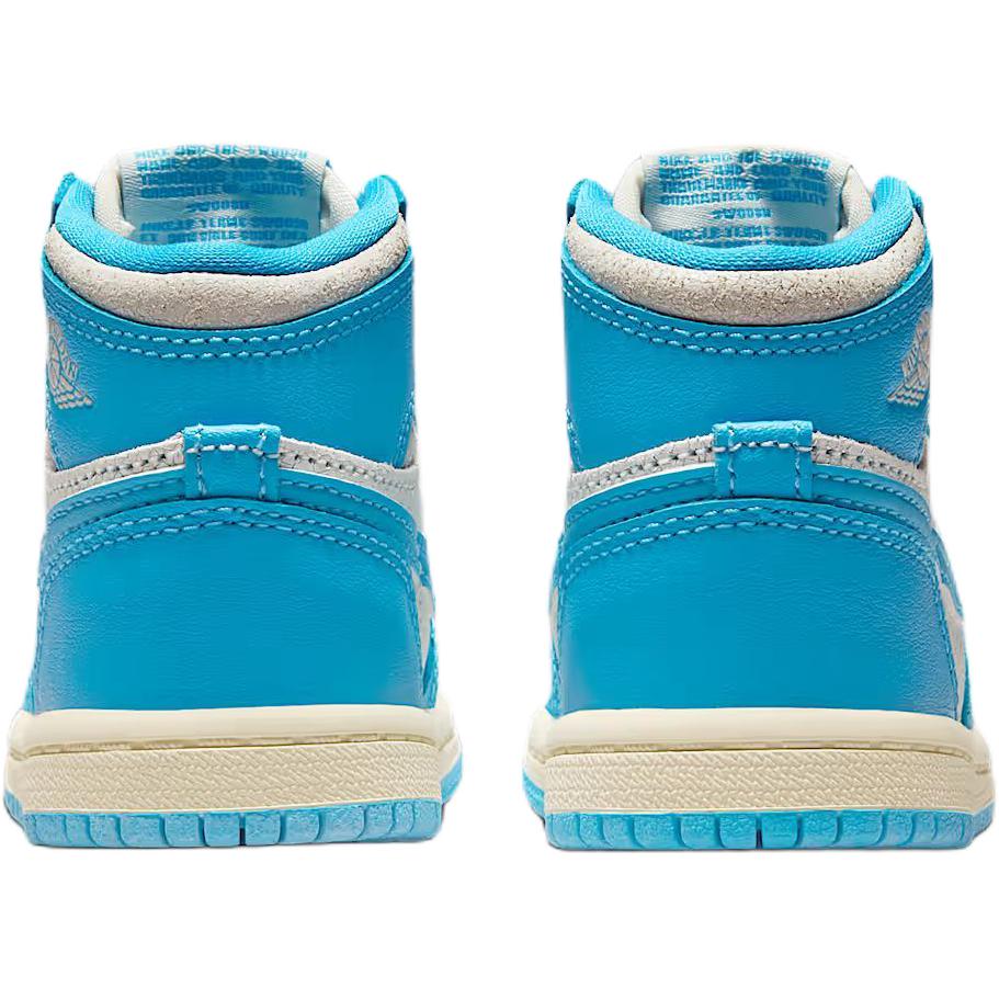 Jordan Air Jordan 1UNC Slip Resistant Abrasion Resistant High top Toddler Shoes White Blue Infant And Toddler FD1413-402