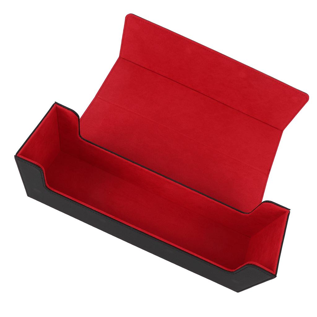 Card Storage Box Multipurpose PU Leather Large Capacity Magnetic Closure Card Deck Case for 400 Cards and Above Black