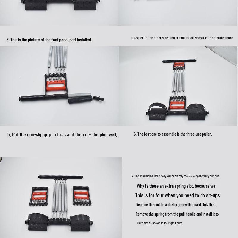 3-in-1 Spring Puller: Chest Expander & Multi-Function Fitness Pedal Trainer