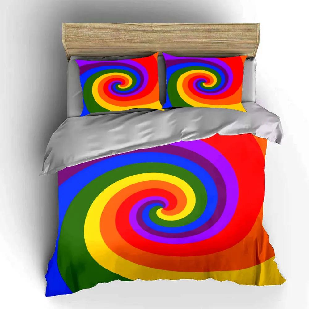 "Colorful Swirl Design Decor Set" Multiple sizes kid's and adults' bedroom Exquisite 3PC bedding set gift