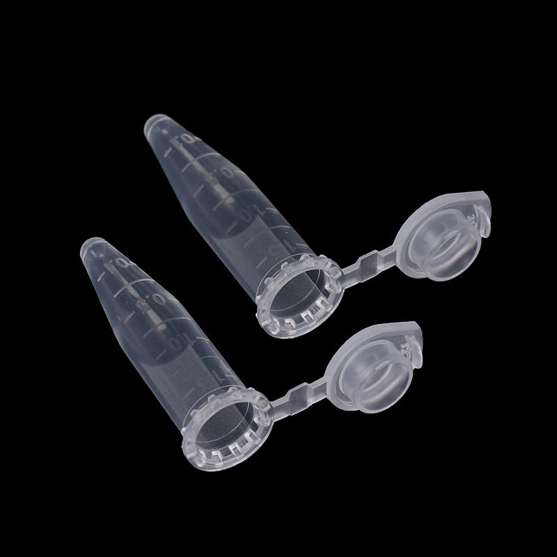 50Pcs 1.5 Ml Laboratory Transparent Micro Plastic Centrifuge Tubes With Snap Lid Container Lids For Laboratory Samples