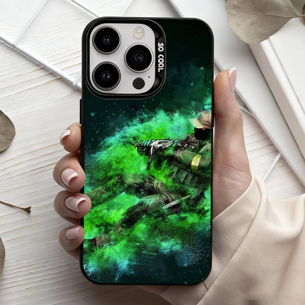 G-Game CS2 C-Counter S-S-Strikes   Phone Case For iPhone17,16,15,14,13,12,11 Plus,Pro Max Black Candy Silver Plated Cover