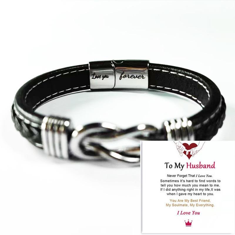 Commuter bracelet men's bracelet leather bracelet alloy magnetic twist punk bracelet