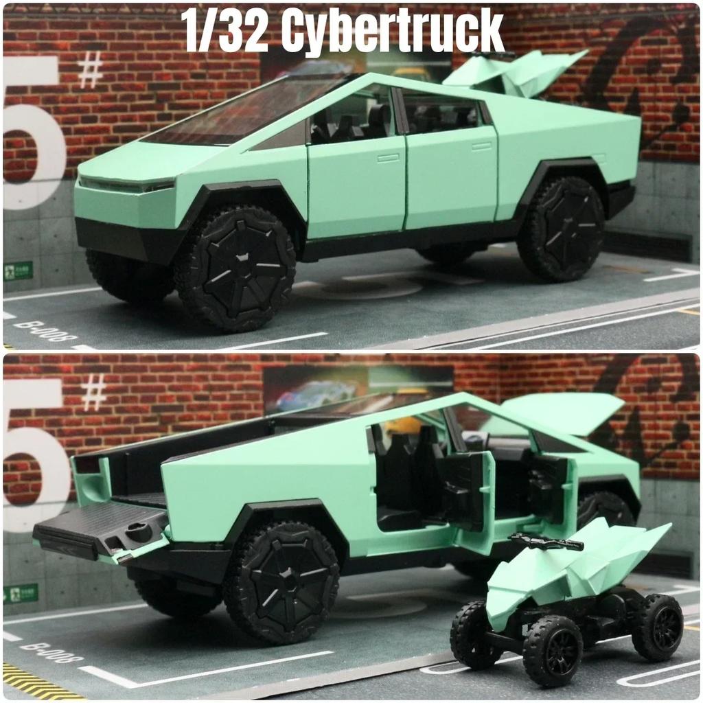 VKYA1 1/32 Tesla Cybertruck Modell 3 Modell S Modell X Modell Y Spielzeugauto Diecast Metall Off Road Sammlung Rückzieher Sound Licht Geschenk Junge