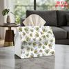 2D Flat 1pc, Tissue Box. Bee Pattern Napkin Dispenser, Reusable, Daily Desktop Tissue Organizer, Suitable for Kitchen Living Room Bedroom Bathroom, Be