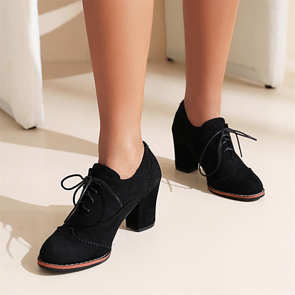 Fashion New Suede Square Heel Women Pumps Fashion Elegant High Quality Ladies Spring Autumn High Heels Office Shoes Work Shoes size33-43