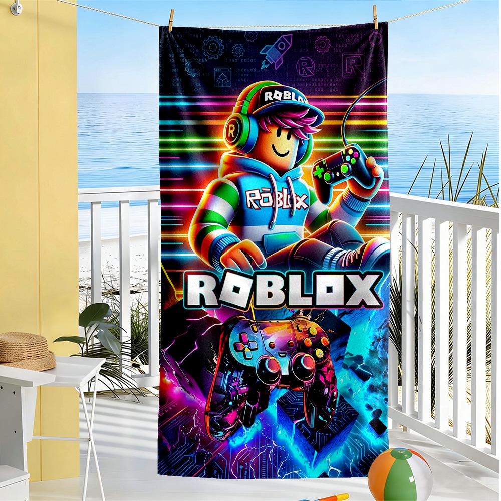 Roblox Beach Towel Quick-Dry Soft Microfiber Comfortable Lightweight Portable for Swimming,Beach,Camping, Travel, Beach Accessories,Gym