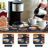 Kaffeemaschinenmatte, Handgemalter Stil Kaffeetassenmuster Schreibtischdekorationsmatte - Saugfähig, Heimdekoration