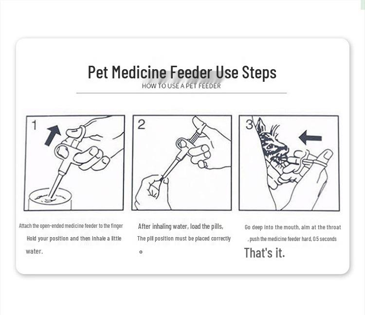 Pet Medicine Feeder: Cat & Dog Syringe Press-Type Liquid or Capsule Dispenser