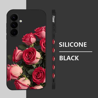 Lanyard Soft Case For Samsung Galaxy S24 S25 Ultra S26 S23 S22 Ultra S21 S20 FE A14 A34 A15 A35 A52 A53 A54 A55 5G A16 A36 A56 Rose Flowers Case Cover