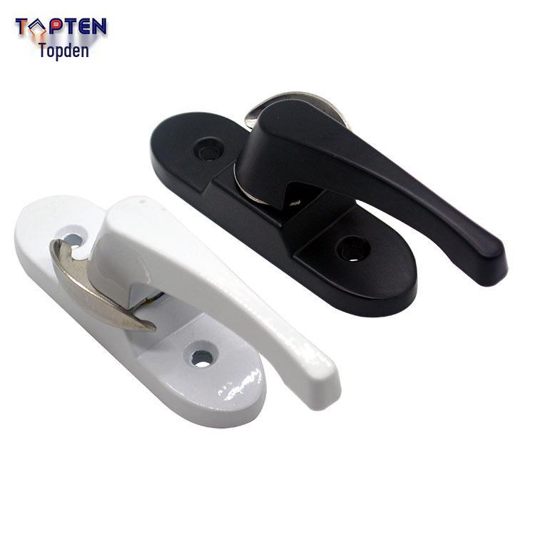 

Цинковый алюминиевый нажимно-откидной ручка и противовзломный полумесячный оконный замок для окон из ПВХ White Right Hole Distance 52mm