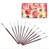 12Pcs Wine Red Nylon Hair Drawing Brush Art Painting Set Tool(round)