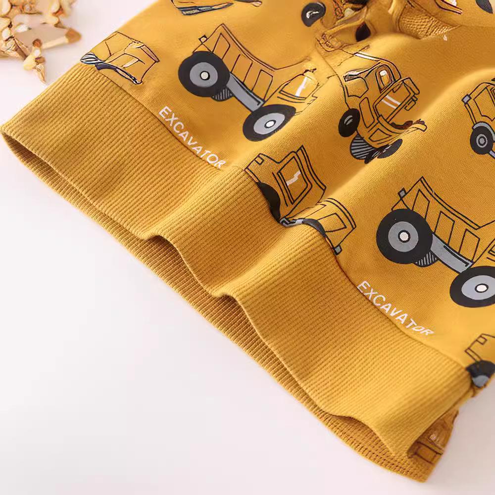 Children's Cartoon Cotton Long Sleeve Sweatshirt - Boys' Autumn Wear, Round Neck, New Casual Design.