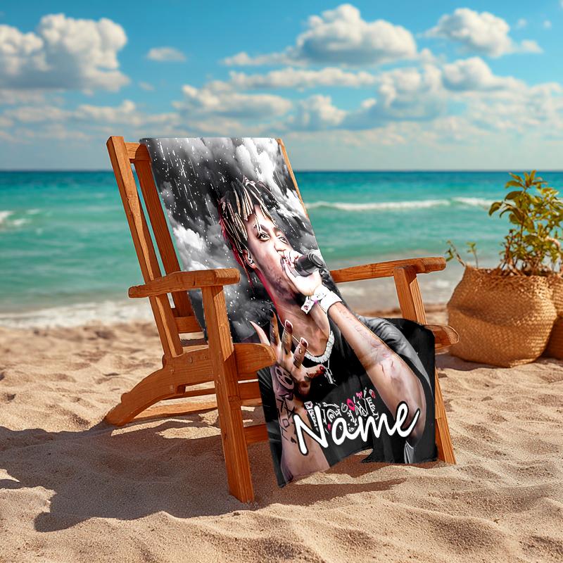 Personalized customized proof beach towel with Juice WRLD pattern - soft, absorbent,quick-drying,perfect swimming,camping&bathing